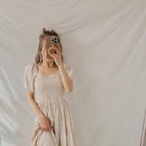 New Smoked Dress Puffy Sleeves